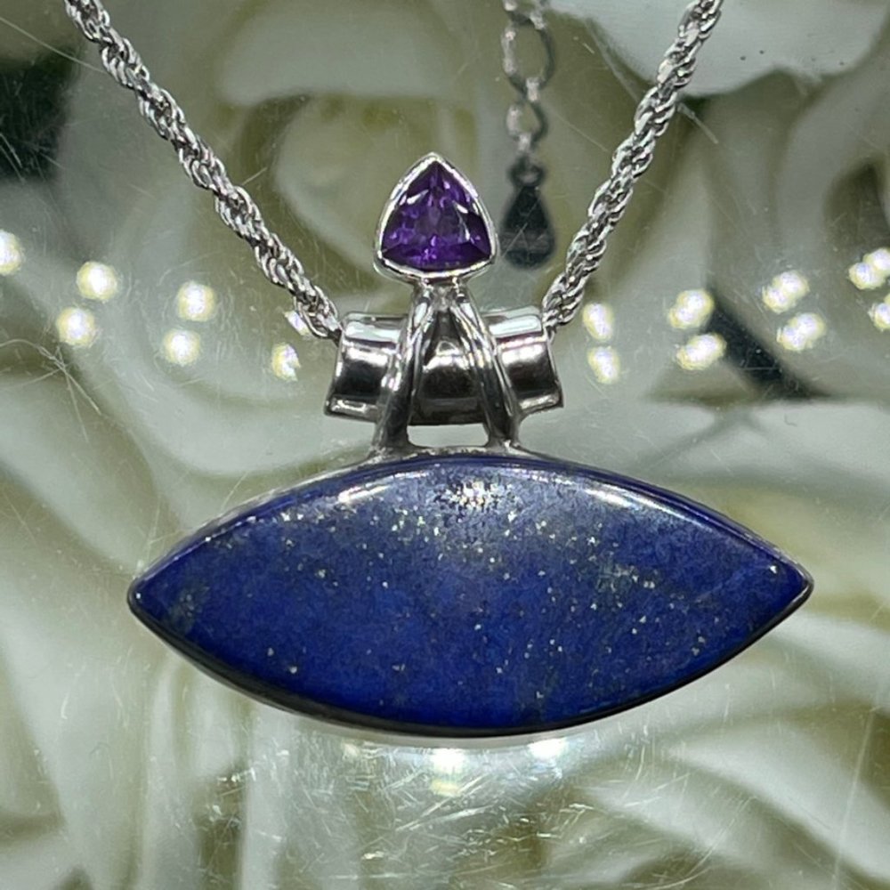 Afghanistan Lapis Lazuli & Amethyst 925 Silver